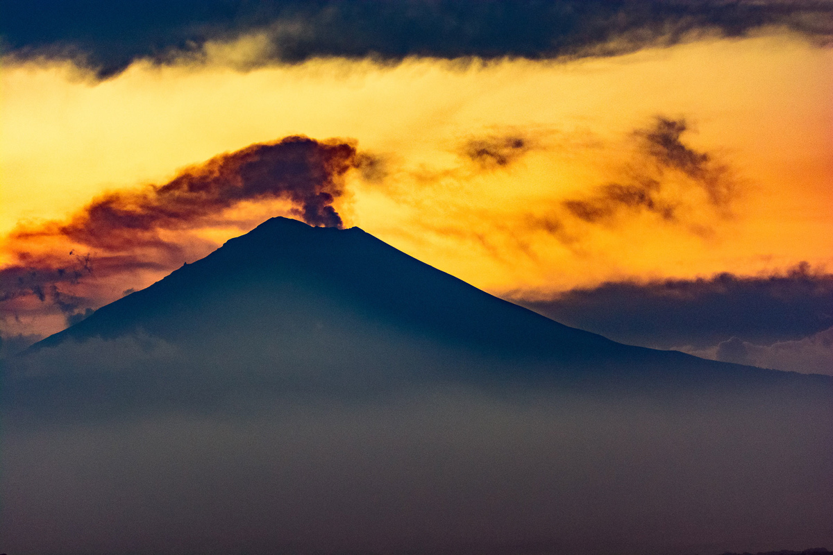 Popocatépetl en atardecer visto desde atlixco Puebla